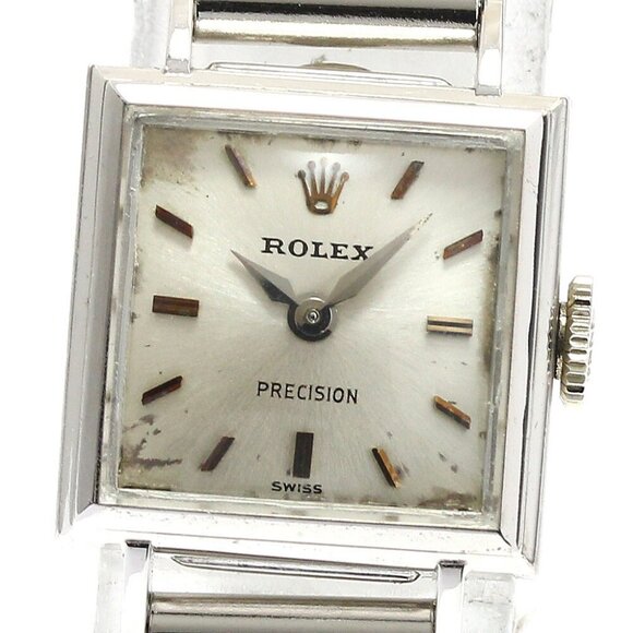 ROLEX Precision 2136 K18WG Cal.1401 Silver Dial Hand Winding Ladies Watch - Picture 9 of 12
